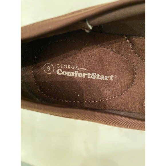 George Comfort Start Slipon Womans Brown Semi Wedge Heels Stylish size 9 EUC - Picture 8 of 9